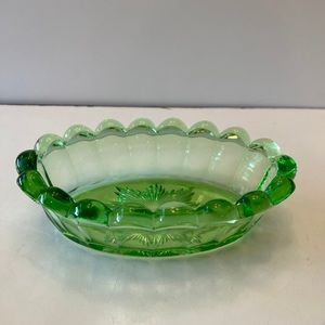 Emerald Green Glass Oval Dish